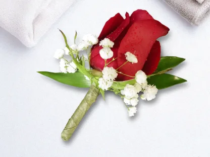 Classic Red Rose Boutonniere - Image 2