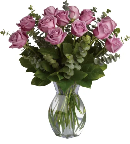 Lavender Wishes - Dozen Premium Lavender Roses - Image 3