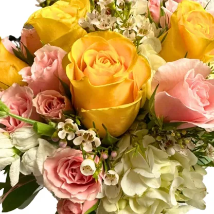 Pink white and yellow Nosegay - Image 4