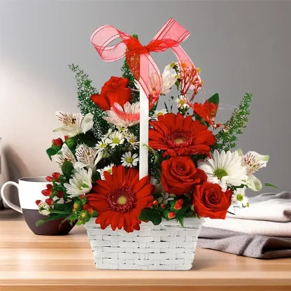 Red & White Delight Basket - Image 2
