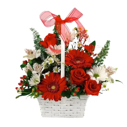Red & White Delight Basket - Image 3