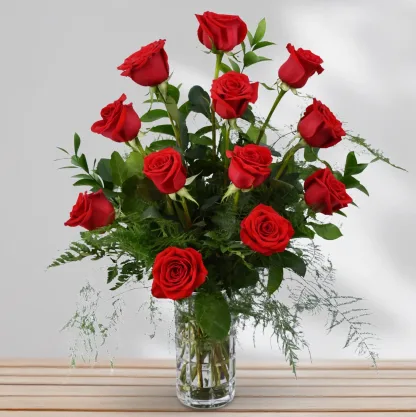 Roses in Keepsake Crystal Vase - Image 2