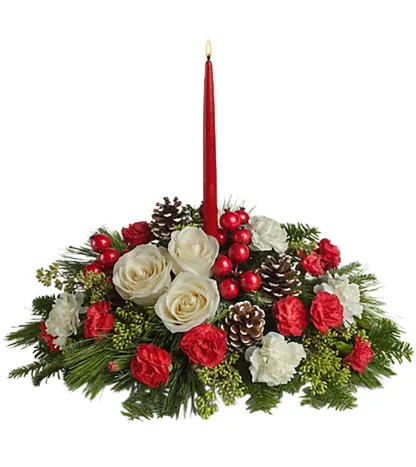 Single Candle Christmas Centerpiece - Image 3