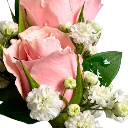 Soft Pink Piggy Back Boutonniere - Image 4