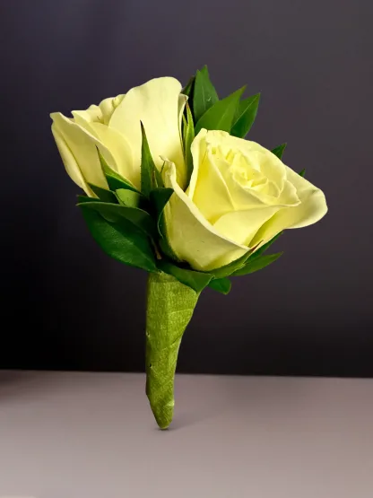 White Piggy Back Boutonniere - Image 2