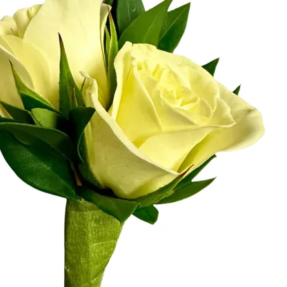 White Piggy Back Boutonniere - Image 4