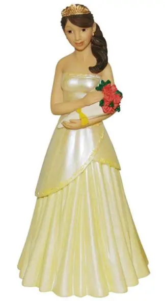Quinceañera with Bouquet in Yellow