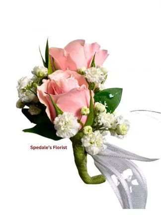 Soft Pink Piggy Back Boutonniere