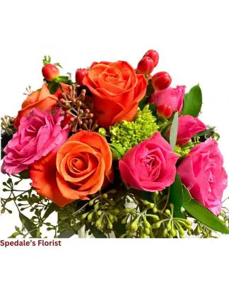 Hot pink and orange Nosegay