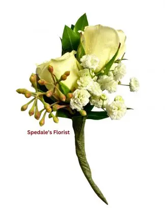 Premium White Piggy Back Boutonniere