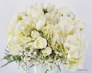 Off White Rose and Hydrangea Nosegay