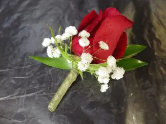 Classic Red Rose Boutonniere