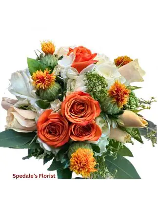 White with orange and cream Nosegay