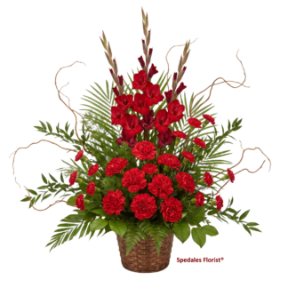 majestic vermilion tribute - Send your deepest condolences with this classic arrangement.