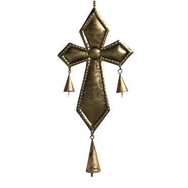 Gold Metal Cross Chimes