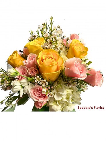 Pink white and yellow Nosegay