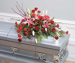 Red Casket Spray