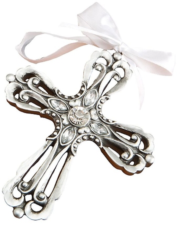 Small Silver Toned Cross Ornament