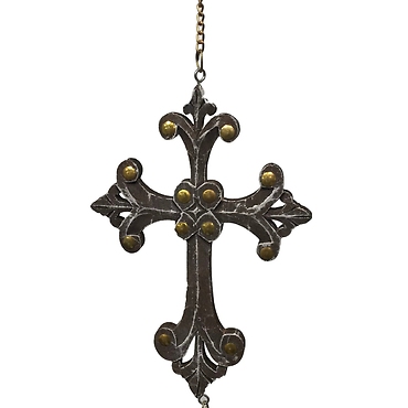 Wooden Cross Windchimes (Brown)