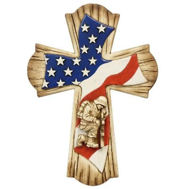 Cross-American Flag Fallen Hero